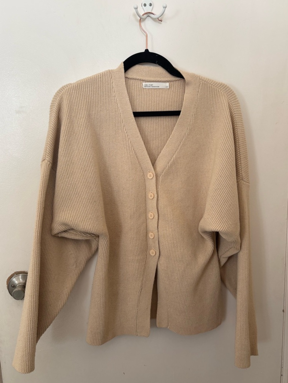 Oak + Fort Beige Button Cardigan